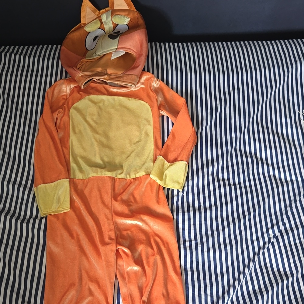 Bluey Bingo Halloween Costume Toddler 3t-4t Fleece Jumpsuit Dress Up New